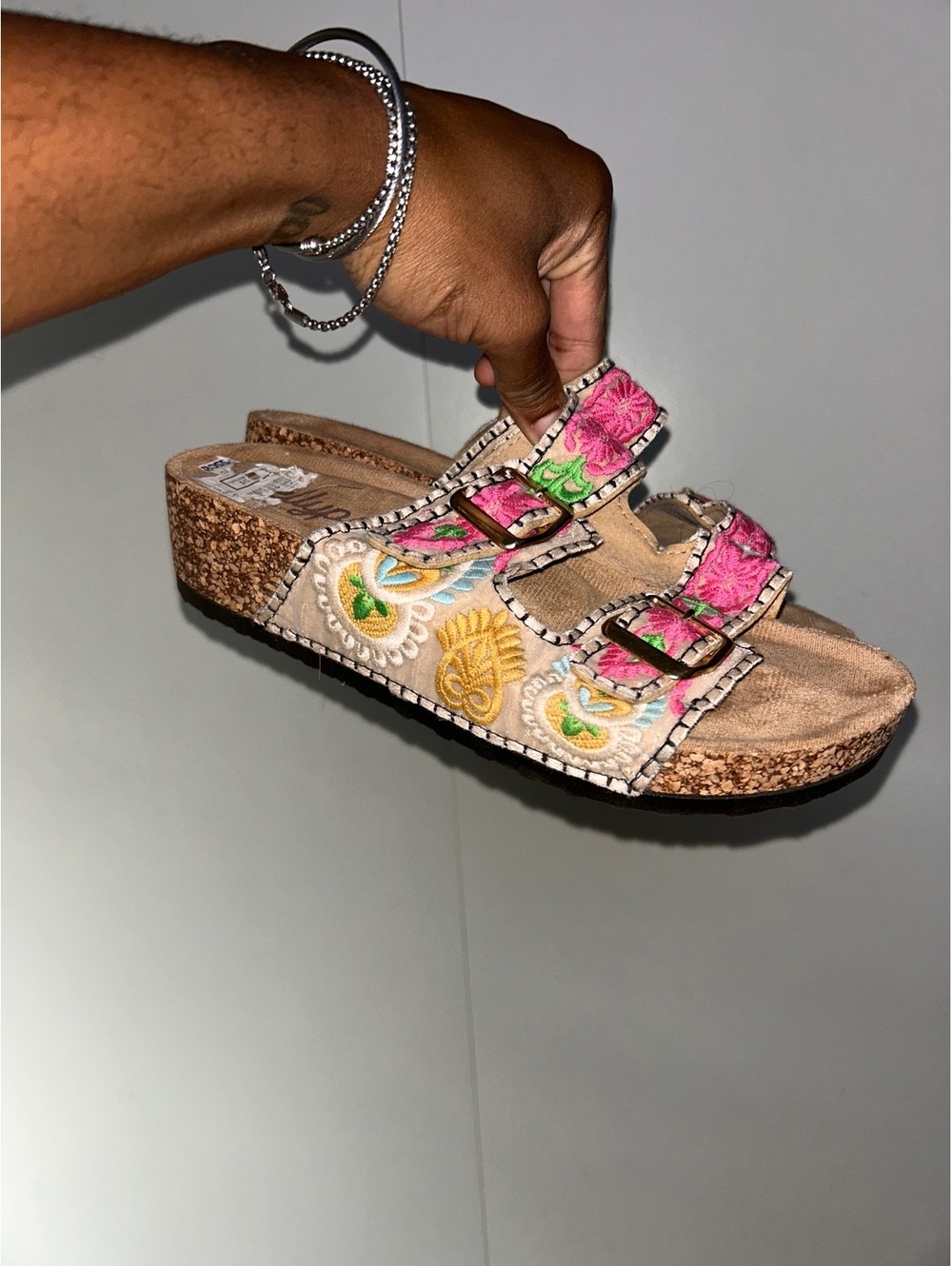 Jellypop Women's Embroidered Adjustable Buckle Sandals